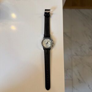 Black Leather Strap Watch